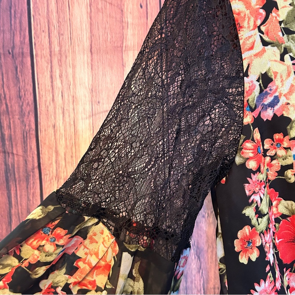 Betsey Johnson Black Sundress with Bishop Sleeves and V-Neck - Picture 8 of 13